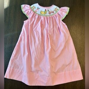 Pink Gingham Golf Course Smocked Dress